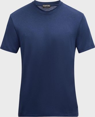 Tom Ford Mens Lyocell-Cotton Crewneck T-Shirt