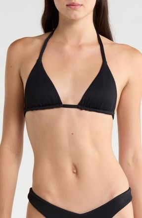 Kulani Kinis Slider Triangle Bikini Top in Pitch Black at Nordstrom, Size X-Small