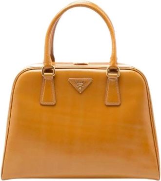 Prada Pre-owned Handbags, female, Brown, Size: ONE SIZE Pre-owned Pyramid Handbag