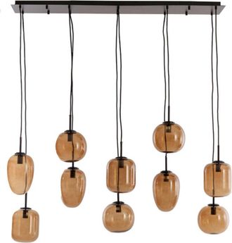 Light & Living L&aacute;mpara Colgante - Mezza - Marr&oacute;n - Vidrio - - Light&living