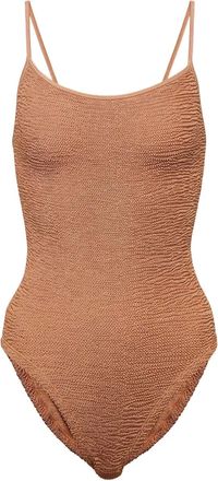 Hunza G Costume intero con spalline sottili - Marrone