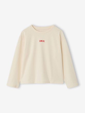 Vertbaudet Langarmshirt f&uuml;r M&auml;dchen personalisierbar wollwei&szlig;