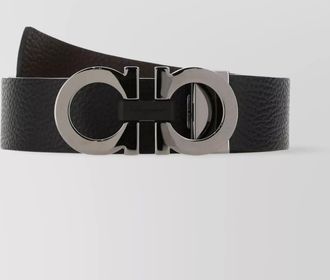 Ferragamo reversible leather belt adjustable length textured finish
