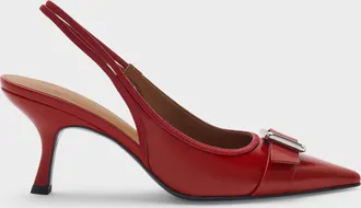 Charles & Keith Anita Buckled Pointed Slingback Pumps