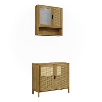 Vicco Conjunto De Muebles De Ba&ntilde;o Liora, Bamb&uacute;, 2 Partes, Vicco