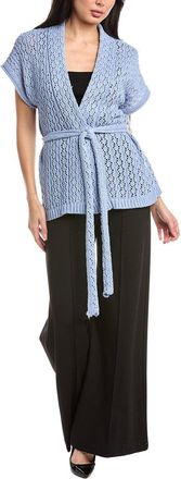 St. John Belted Wrap Cardigan