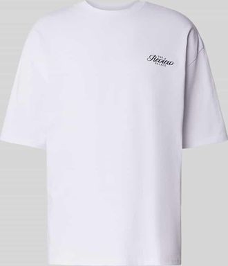 Review Oversized T-Shirt mit Label-Print in Weiss, Größe XXL
