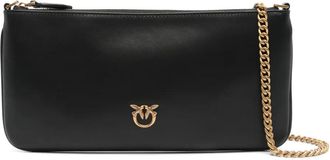 Pinko Love Birds platte schoudertas - Zwart