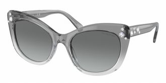 Swarovski Womens Cat Eye With Crystal Embellishment Sunglasses In Grey/gradient Grey