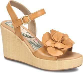 B&oslash;rn Estella Wedge Sandal in Dark Yellow at Nordstrom Rack, Size 10