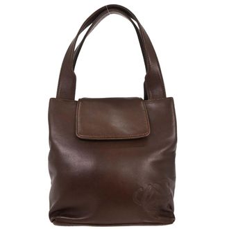 Loewe Anagram Leather Brown Leather Handbag (Pre-Owned)