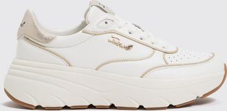 Twinset Sneakers in pelle liscia bicolore con logo metallico e punta traforata