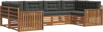 vidaXL Conjunto De Sof&aacute;s De Exterior 6 Uds. Natural Y Antracita Vidaxl