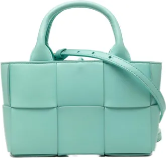 Bottega Veneta Blue Leather Shoulder Bag Tote Bag (Pre-Owned)