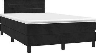 vidaXL Vidaxl - Cama Box Spring Con Colch&oacute;n Y Led Terciopelo Negro 120x190 Cm