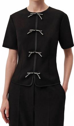 Exquise Dove Short Sleeve Blouse In Black