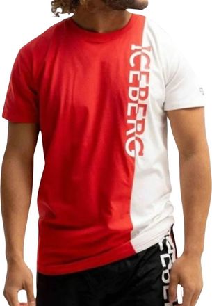 Iceberg Vertical Logo Tee - Heren - T-shirts - Rood - S - Katoen - Tops
