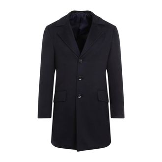 Kiton Blue Cashmere Caban Coat