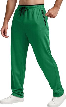 Generic Mens Trousers Mens Sweatpants Mesh Lightweight with Zip Pockets Breathable Athletic Pants for Workout Running (Green, S)