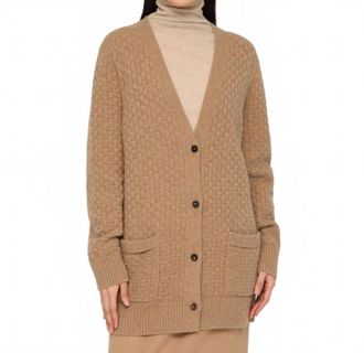 Lafayette 148 New York Basket Stitch Cardigan In Cammello Melange