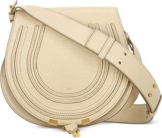 Chlo&eacute; Marcie zadeltas met stiksel - Beige