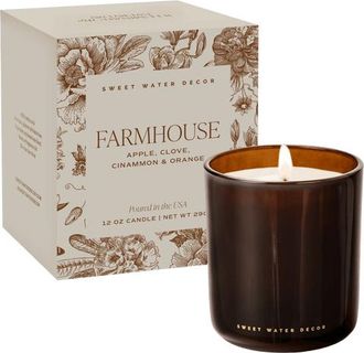 Sweet Water Decor Premium Boxed Fall Candle in Farmhouse - Amber Jar at Nordstrom