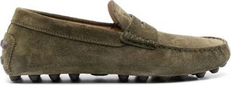 Tod's Kaki Su&egrave;de Sandalen Amandel Teen - Heren - Loafers - Groen - 41 1/2 EU - Su&egrave;de - Schoenen
