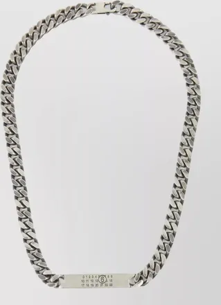 Maison Margiela logo id tag curb chain necklace