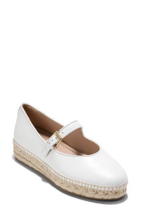 Cole Haan CloudFeel Asbury Mary Jane Flat in White Leather at Nordstrom, Size 6.5