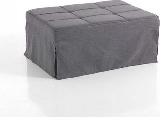 Oresteluchetta Puf Cama Convertible En Chaise Longue Tela Gris Pate
