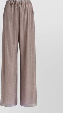 Alberta Ferretti wide leg trousers crystal net sheer