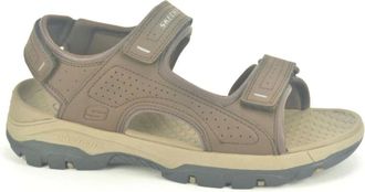Skechers Schoenen, Heren, Bruin, 44 EU, Sportieve Sandalen met Klittenbandsluiting