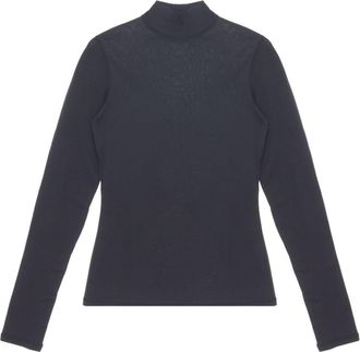 Christophe Lemaire high-neck T-shirt - women - Cotton - S - Blue