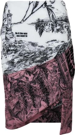 Moschino Longuette Rok - Dames - Midirokken - Veelkleurig - L - Polyester - Rokken