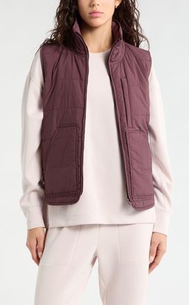 Zella Packable Quilted Vest in Burgundy Fudge at Nordstrom, Size Xx-Large