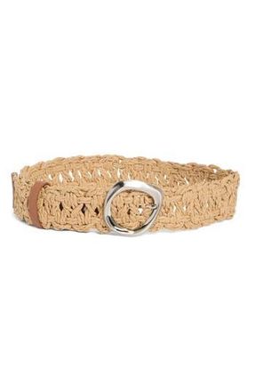 Vince Camuto Wide Woven Straw Belt in Natural at Nordstrom Rack, Size X-Large