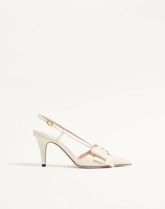 Valentino Garavani D&eacute;collet&eacute; Slingback Bowow In Capretto 85Mm Donna AVORIO 35.5
