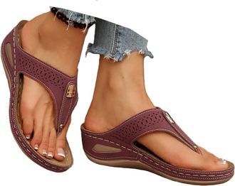 Generic Womens Sandals With Arch Support Walking Womens Flip Flops with Comfort Arch Support Fashion Summer Beach Travel Orthotic Walking Thong Sandals Slip o