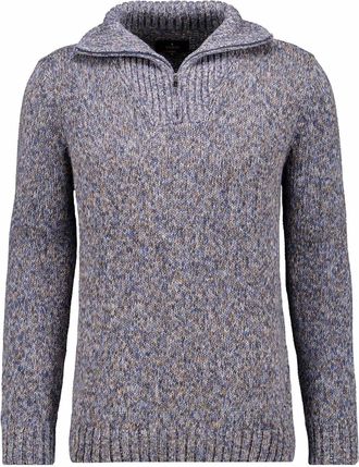 Ragman Troyer RAGMAN, Herren, Gr. 60, blau (blau, 177), 100% Baumwolle, hoch geschlossener Ausschnitt, Pullover Troyer
