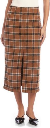 Fifteen Twenty Kaia Plaid Midi Skirt in Brown Plaid at Nordstrom, Size 6