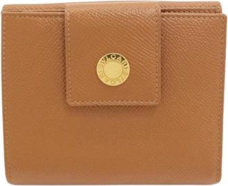 Bulgari Pre-owned Bi-fold Portemonnee - Dames - Vintage Accessoires - Bruin - ONE Size - Leer - Vintage