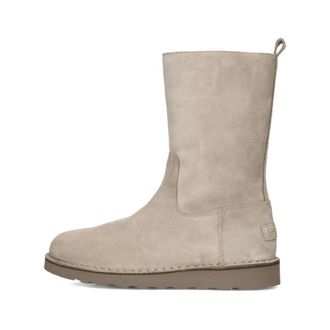Shabbies Amsterdam Schoenen, Dames, Beige, 40 EU, Wol, Beige Suede High Zip Laarzen
