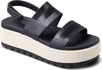 Reef Water Vista Platform Slingback Sandal in Black Vintage at Nordstrom, Size 9