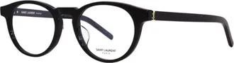 Saint Laurent Ladies Black Round Eyeglass Frames SLM122/F 001