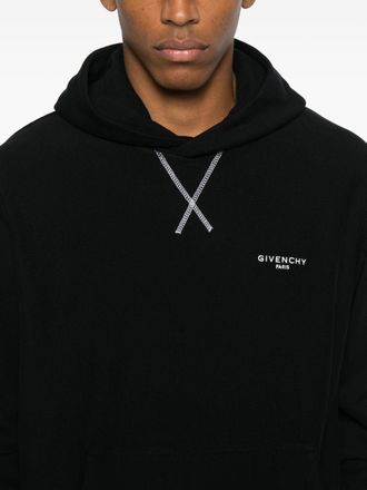 Givenchy Logo Cotton Hoodie - Black