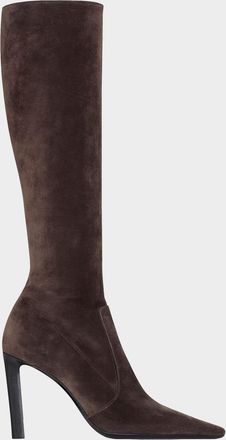 Saint Laurent 95mm Suede Knee-High Boots