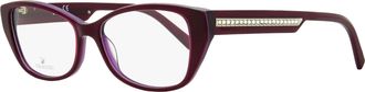 Swarovski SK5391 Crystal-Embellished Rectangular Eyeglasses - Purple