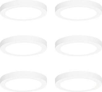 QAZQA Qazqa - Set of 6 Recessed or Surface-Mounted Spotlights White 18 cm incl. led 3-Step Dim to Warm - Trans