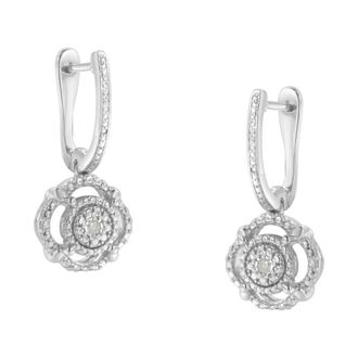 House of Brilliance 925 Sterling Silver Miracle-Set Diamond Accent Drop and Dangle Earrings