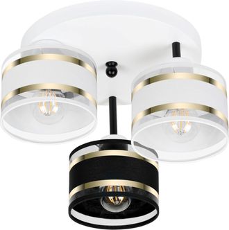 OEM L&aacute;mpara De Techo Blanca Con Pantallas, Metal Industrial, 3xe27, Iluminaci&oacute;n Led Moderna Para Sal&oacute;n, Cocina, Dormitorio, Habitaci&oacute;n Infantil, Loft